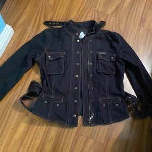 Denim military style jacket